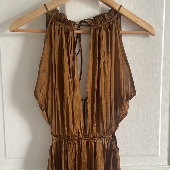 Zara Midi Cut Out Silk Effect Dress - Picture 5 of 8